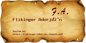 Flikinger Adorján névjegykártya