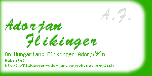 adorjan flikinger business card